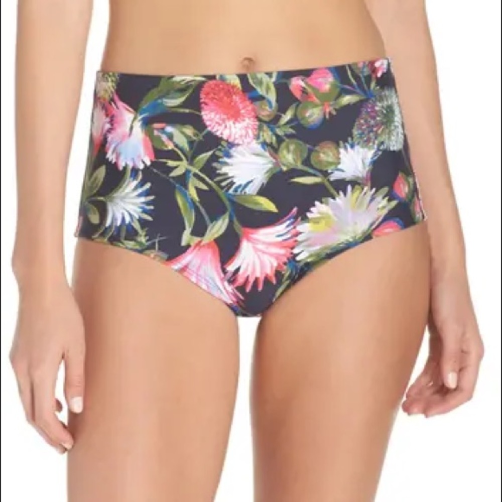 NWT Floral High Waist Bikini Bottoms